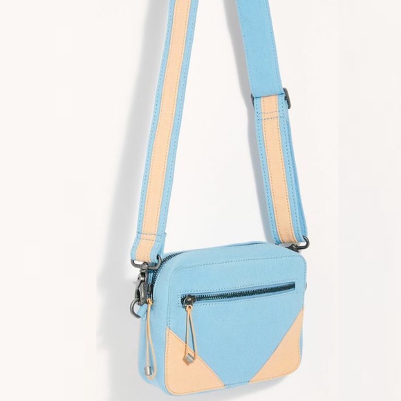 FREE PEOPLE We The Free Blue Canvas Convertible Crossbody Bag - Picture 3 of 16